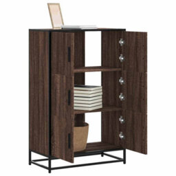 Berkfield Highboard Brown Oak 68X35X106.5 Cm Engineered Wood And Metal - thumbnail 1