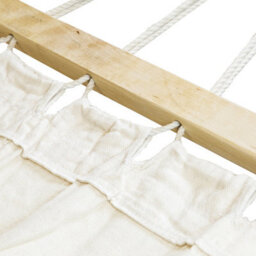 Charles Bentley Extra Large 4M Hammock With Wooden Arc Stand Two Person - Cream - thumbnail 4