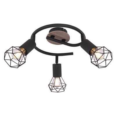 Luminosa Lighting Luminosa Xara I Ceiling Spotlight Clusters Black Brown 3X E14 - image 1