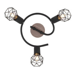 Luminosa Lighting Luminosa Xara I Ceiling Spotlight Clusters Black Brown 3X E14 - thumbnail 3