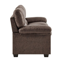 Bravich Oxford Chocolate Brown Faux Leather Sofa - 3 Seater - thumbnail 8