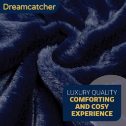 Dreamcatcher Blanket Throw Soft Faux Fur 160 X 130Cm Navy Blue Fleece Overblanket Fluffy Blanket  For Sofa & Beds - thumbnail 4