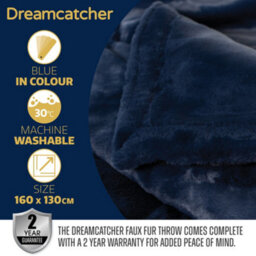 Dreamcatcher Blanket Throw Soft Faux Fur 160 X 130Cm Navy Blue Fleece Overblanket Fluffy Blanket  For Sofa & Beds - thumbnail 7