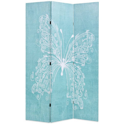 Berkfield Folding Room Divider 120X170 Cm Butterfly Blue - image 1