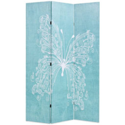 Berkfield Folding Room Divider 120X170 Cm Butterfly Blue - thumbnail 1