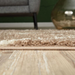 The Rugs Moroccan Shaggy Rugs And Runners Soft Fluffy Trellis Design High Pile Beige And Ivory  Living Room Kitchen Hallway 620 - thumbnail 6