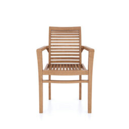 Eterna Venlo Teak Garden Outdoor Dining Table & 6 Seat Chair Set - With Cream Cushions - thumbnail 8