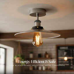 2 Pack Vintage Semi Flush Mount Ceiling Light E27 Fitting With Satin Nickel  Metal Shade Cone Shade For Hallway Kitchen - thumbnail 6
