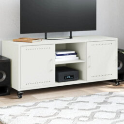 Berkfield Tv Cabinet White 100.5X39X43.5 Cm Steel - thumbnail 1