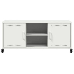 Berkfield Tv Cabinet White 100.5X39X43.5 Cm Steel - thumbnail 6