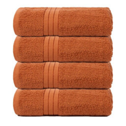 Ohs 4 Pack Of 100% Cotton Bath Towel, 70 X 115Cm - Burnt Orange