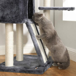 Feandrea Floor-To-Ceiling Cat Tree, 2.4-2.6 M, Cat Tower, Smoky Grey - thumbnail 9