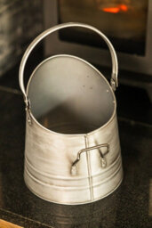3 Piece Silver Fireside Set With Coal Bucket, Matchstick Canister And Shovel - thumbnail 4