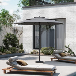 Breeins Light Grey Garden 3-Tier Umbrella Outdoor Patio Umbrellas Parasol For Beach Backyard And Pool With Stand - thumbnail 2