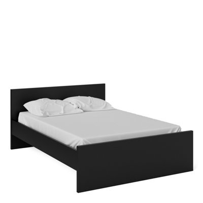 Furniture To Go Naia Double Bed 4Ft6 (140 X 190) In Black Matt (W) 146 X  (H) 80 X (D) 196.6Cm - image 1