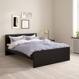 Furniture To Go Naia Double Bed 4Ft6 (140 X 190) In Black Matt (W) 146 X  (H) 80 X (D) 196.6Cm - thumbnail 9