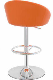 Lombardo Bar Stool Height Adjustable Orange Padded Seat - thumbnail 3