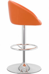 Lombardo Bar Stool Height Adjustable Orange Padded Seat - thumbnail 4