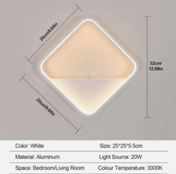 Modern Led Wall Lamp 3000J Light Aluminium Indoor Scones Living Room Bedroom 20W - thumbnail 2