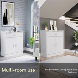 Lassic Vida Designs Dalby White 2 Door 1 Drawer Shoe Storage Cabinet - thumbnail 9