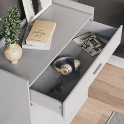 Lassic Vida Designs Dalby White 2 Door 1 Drawer Shoe Storage Cabinet - thumbnail 4