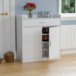 Lassic Vida Designs Dalby White 2 Door 1 Drawer Shoe Storage Cabinet