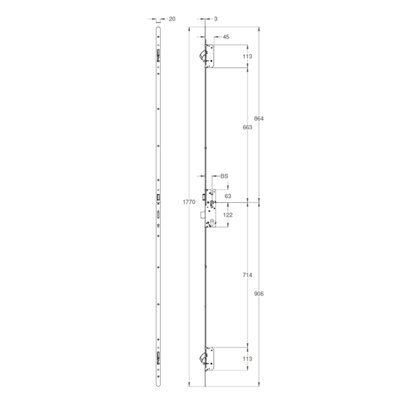 Winkhaus 2 Hook Av2 Autolock - Lh - 55mm Bset - image 1