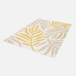 Sweeek - Indoor/outdoor Rug With Beige And Mustard Plant Pattern Recycled Polyester Bloom 230X160X1 Cm - thumbnail 2