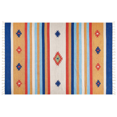 Beliani Rug Taronik Multicolour 200 X 300 Cm Cotton Kilim - image 1