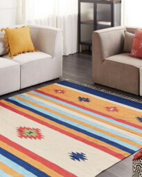 Beliani Rug Taronik Multicolour 200 X 300 Cm Cotton Kilim - thumbnail 2