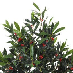 Living And Home Artificial Plant 4 Branches Fake Olive Tree Home Decorative In Black Plastic Pot H120 Cm - thumbnail 4