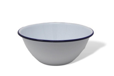 Thorness White Enamel Blue Rim Pudding Bowl Oven Dish 20Cm - image 1