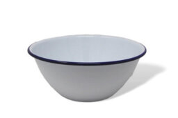 Thorness White Enamel Blue Rim Pudding Bowl Oven Dish 20Cm - thumbnail 6