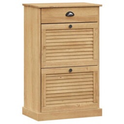 Berkfield Shoe Cabinet Vigo 60X35X96 Cm Solid Wood Pine - thumbnail 2