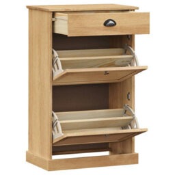 Berkfield Shoe Cabinet Vigo 60X35X96 Cm Solid Wood Pine - thumbnail 4