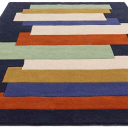 Handmade Modern Multi Geometric Wool Easy To Clean Rug For Living Room & Bedroom-160Cm X 230Cm - thumbnail 3