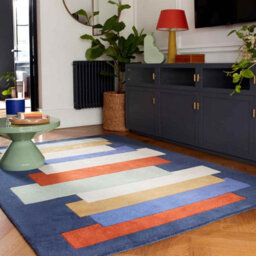 Handmade Modern Multi Geometric Wool Easy To Clean Rug For Living Room & Bedroom-160Cm X 230Cm - thumbnail 5