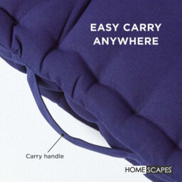 Homescapes Cotton Navy Blue Floor Cushion, 40 X 40 Cm - thumbnail 5
