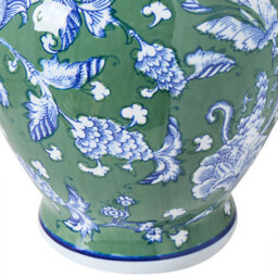 Beliani Flower Vase Valladolid Porcelain 36 Cm Green - thumbnail 5