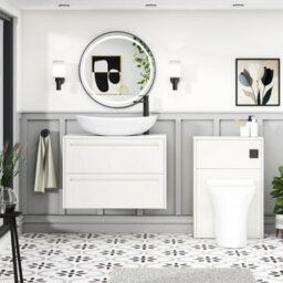Royal Bathrooms Royal Bathroom Elmore 800mm Classic White Wall Mounted Countertop Bathroom Vanity Unit 2 Drawer With Cesar Basin - thumbnail 5
