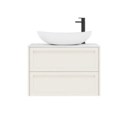 Royal Bathrooms Royal Bathroom Elmore 800mm Classic White Wall Mounted Countertop Bathroom Vanity Unit 2 Drawer With Cesar Basin - thumbnail 7