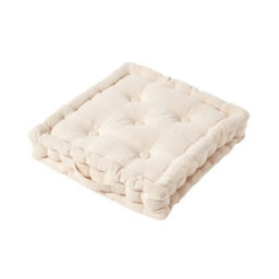 Homescapes Rajput Ribbed Cotton Floor Cushion Natural - thumbnail 1