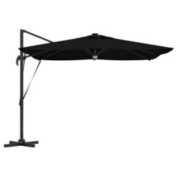 Berkfield Cantilever Roma Parasol With Leds Black 286X285X270 Cm Aluminium - thumbnail 6