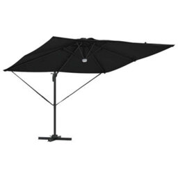 Berkfield Cantilever Roma Parasol With Leds Black 286X285X270 Cm Aluminium - thumbnail 4