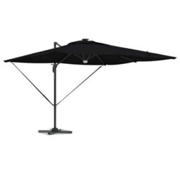 Berkfield Cantilever Roma Parasol With Leds Black 286X285X270 Cm Aluminium - thumbnail 3