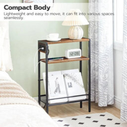 Slim Side Table With Charging Station Narrow End Table Bedside Table - thumbnail 3