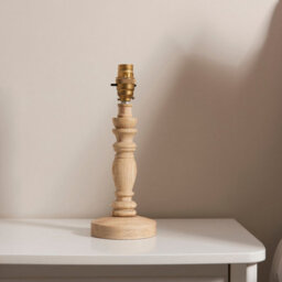 Loops Elegant Natural Ash Table Lamp Base Set - 2 Pack With Brass Plate And Led Compatibility - thumbnail 3