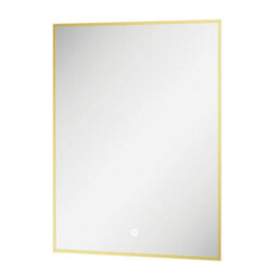 Plum&clay Rio Brushed Gold  Framed Backlit Led Bathroom Mirror With Dual Light (W)45Cm (H)72Cm - thumbnail 1