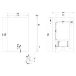 Plum&clay Rio Brushed Gold  Framed Backlit Led Bathroom Mirror With Dual Light (W)45Cm (H)72Cm - thumbnail 3
