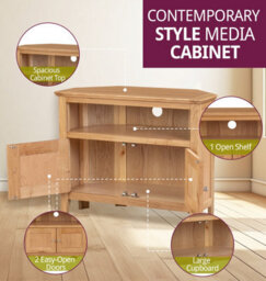 Hallowood Furniture Hereford Oak Small Corner Tv Unit - thumbnail 5